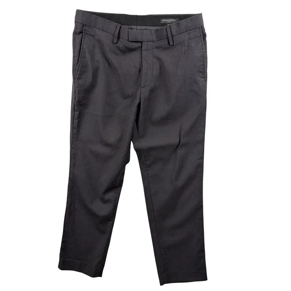 Banana Republic Men’s Slim Fit Black Textured Dress Pants - Size 32x30